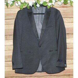 NWT Bryan Michaels Charcoal Gray & Black Tuxedo Suit Jacket Size 42R